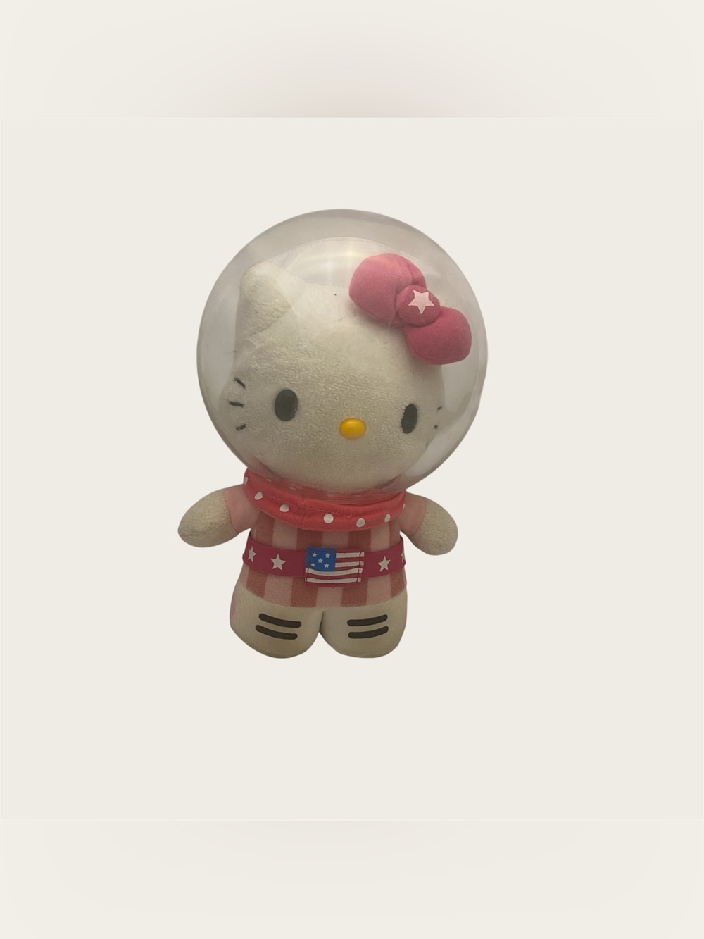 Hello Kitty Smithsonian Pink Plush USA Sanrio Doll Figure 9”  Used